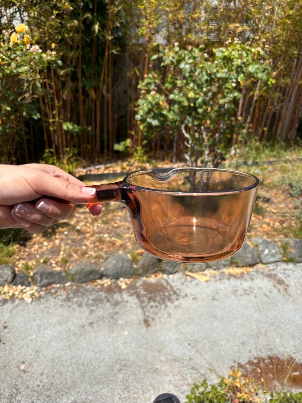 Vintage Corning Ware Visions Amber Glass Pour Pot (1L capacity)